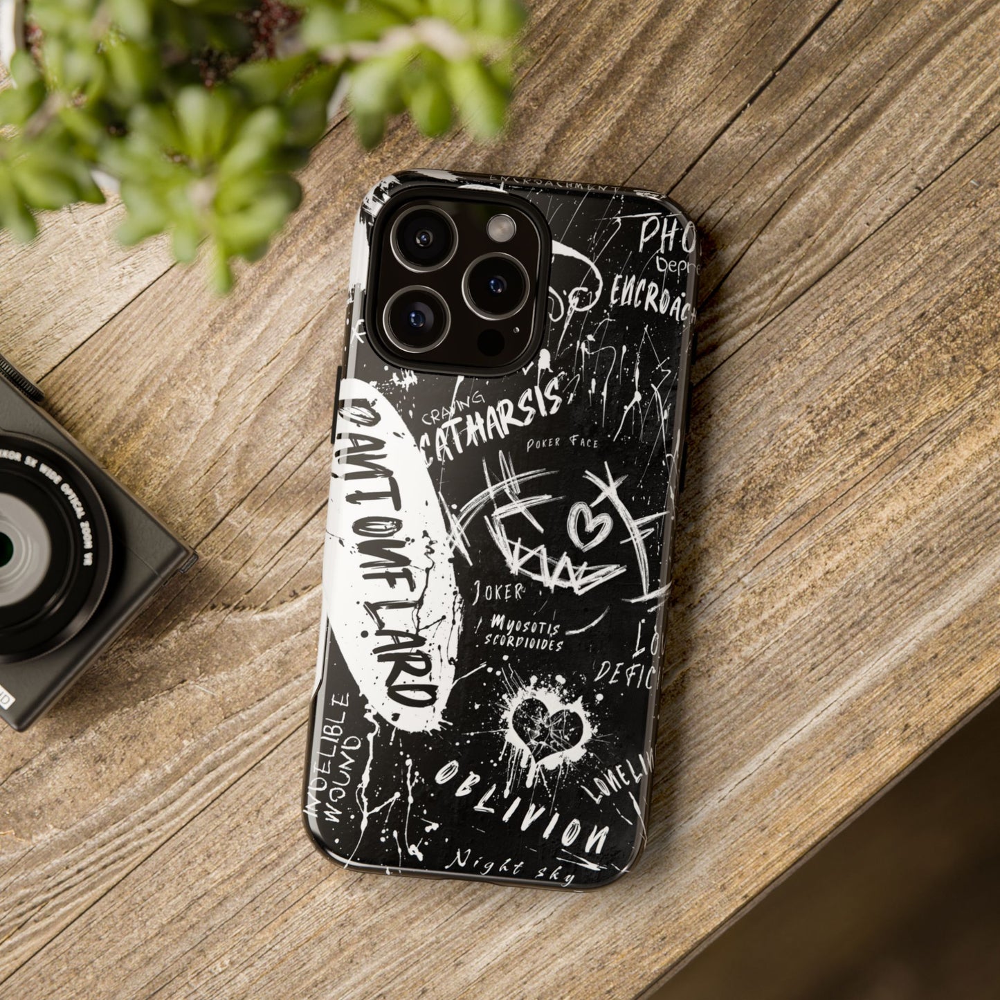 Fundas resistentes: funda atrevida para iPhone, Galaxy, Google Pixel, diseño de grafiti negro, estética urbana, regalo para amantes del arte, accesorios de teléfono modernos, estilo callejero