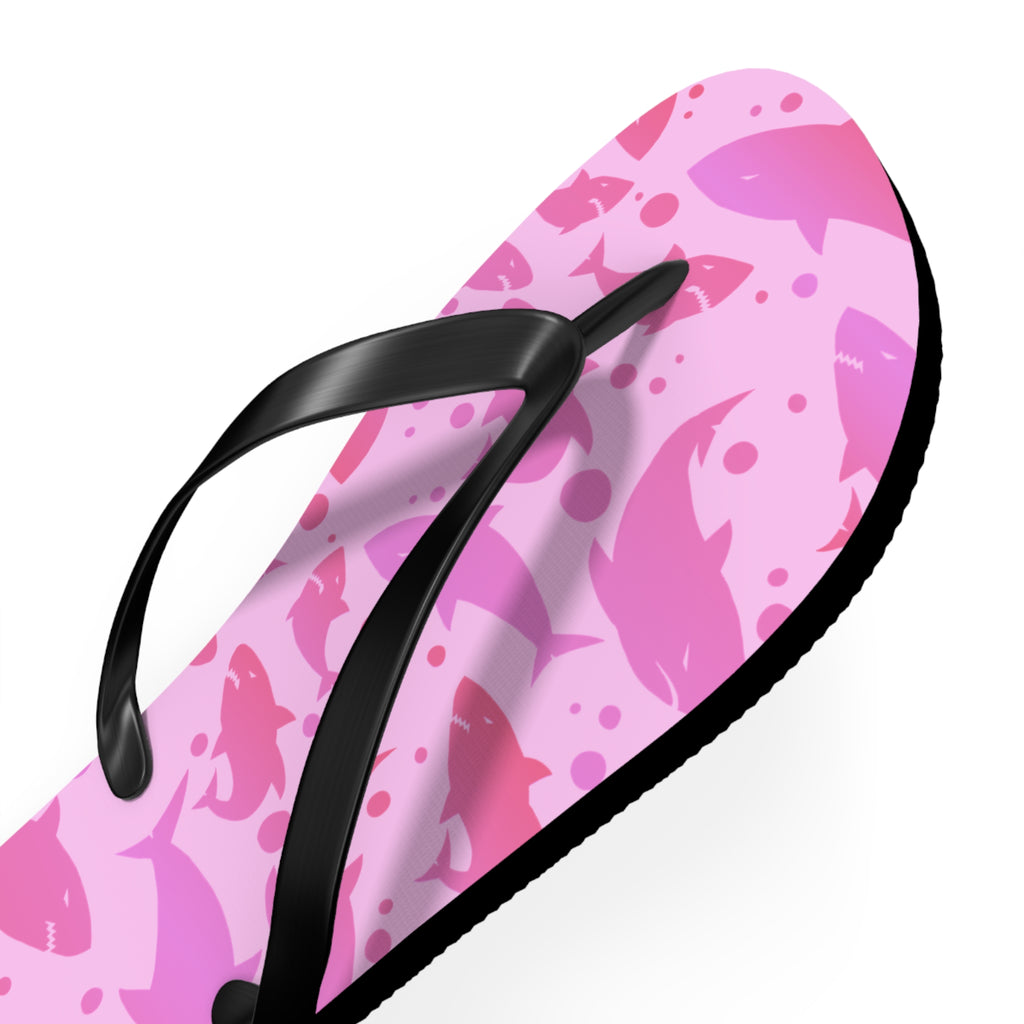 Unisex Pink Shark Silhouette Pattern EVA Polyester Flip Flops