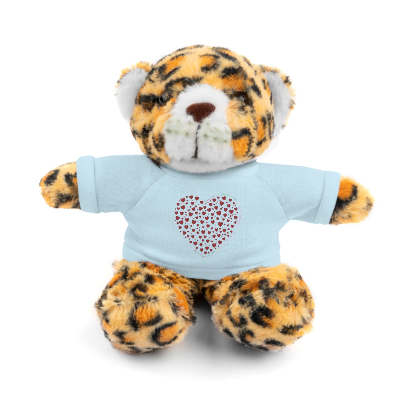 Personalized Stuffed Animal with Red Heart T-Shirt