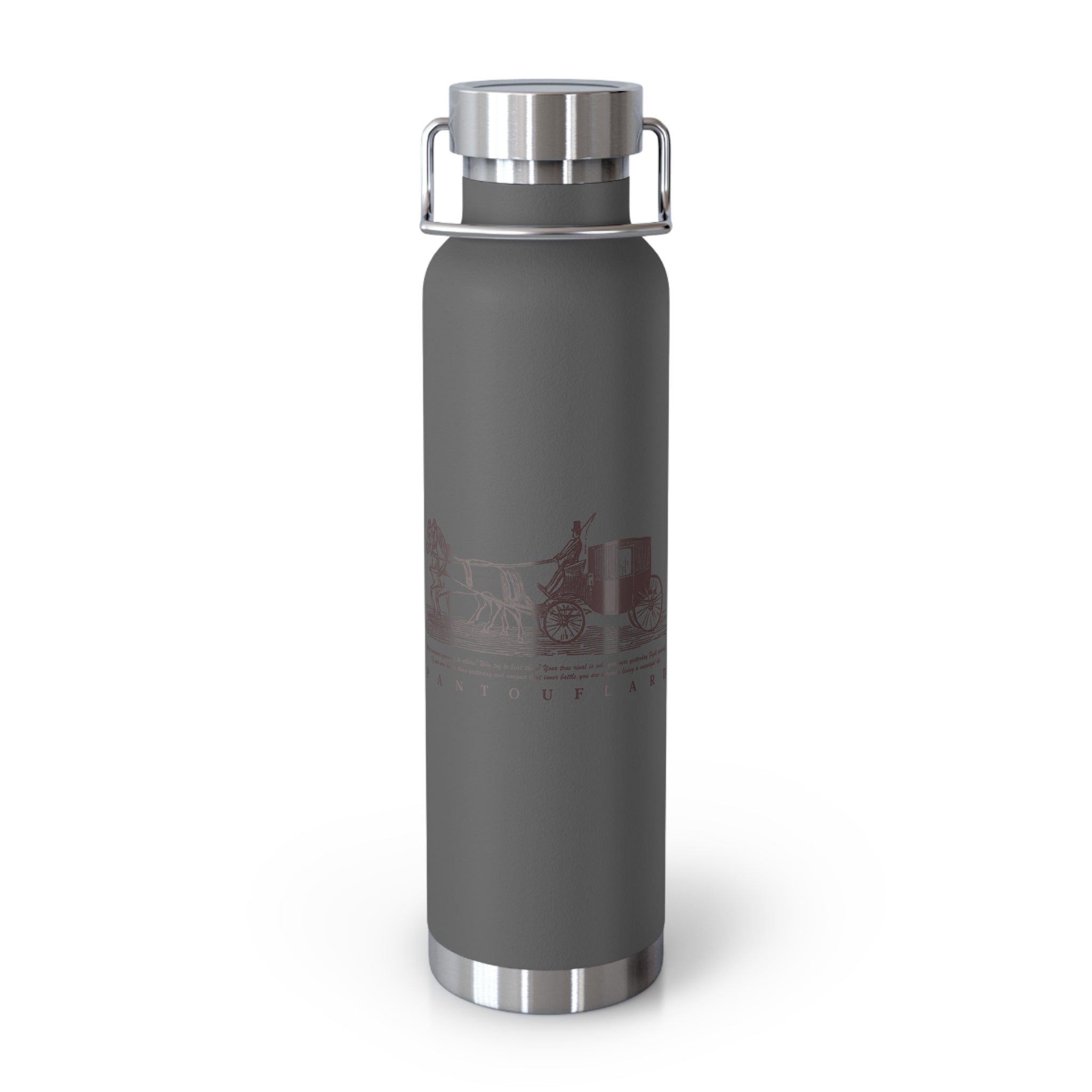 Orange Vintage Carriage Quote 22oz Copper Vacuum Insulated Bottle