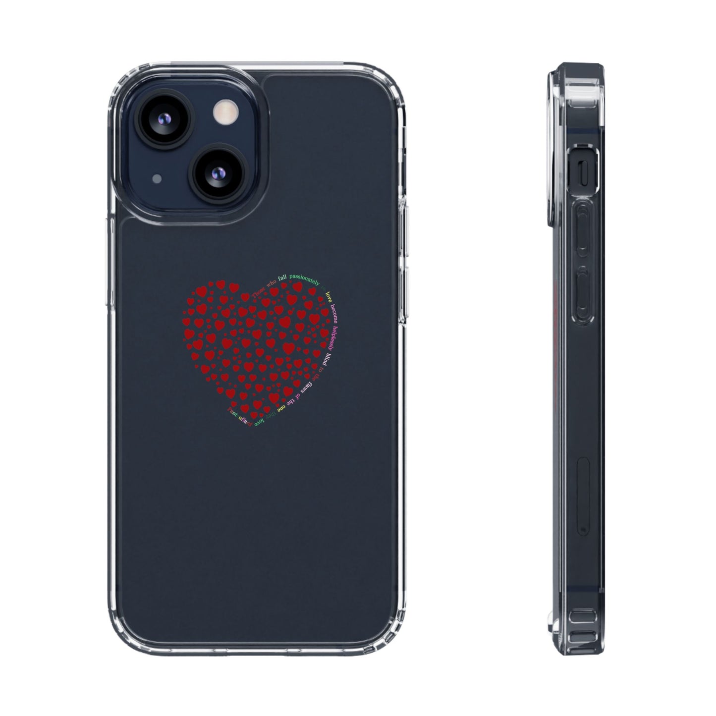 Red Heart Clear Phone Case