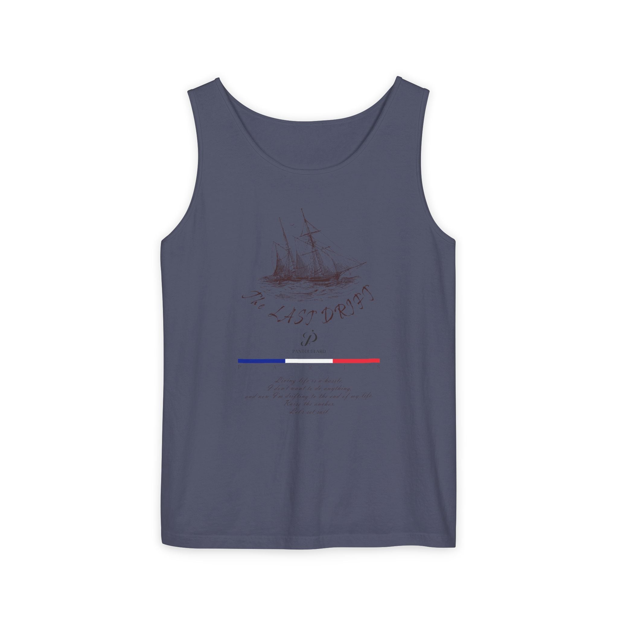 Unisex White Last Drift Cotton Garment-Dyed Tank Top