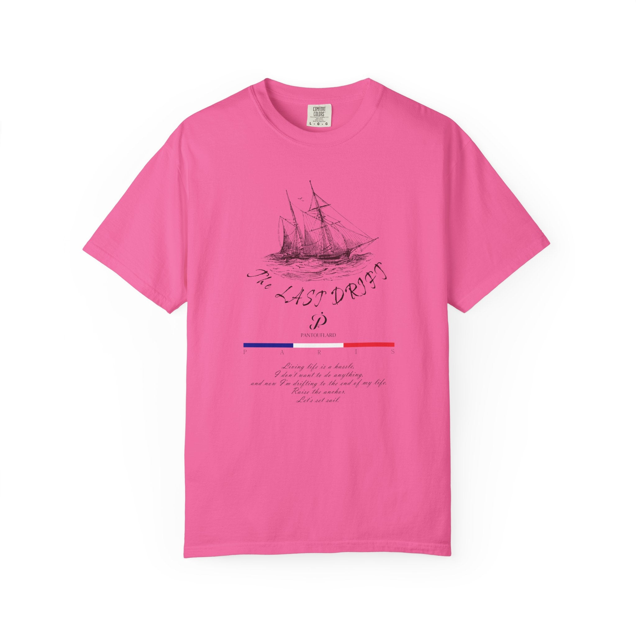 Unisex Vintage Yellow Nautical Ship The Last Drift 100% Cotton T-shirt