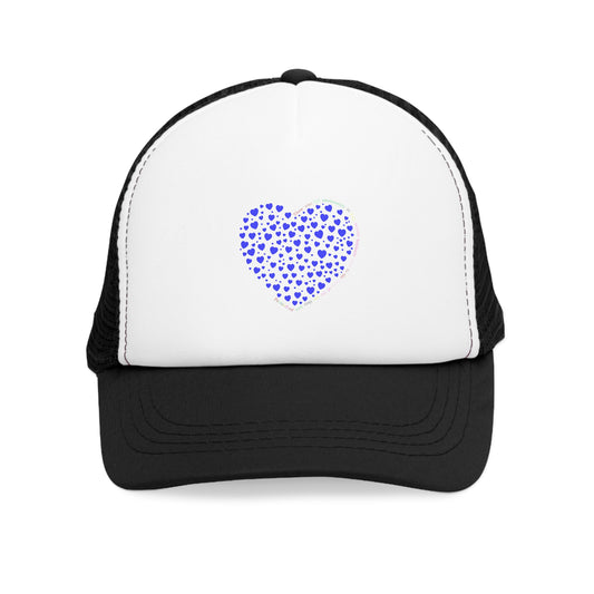 Blue Heart Design Mesh Cap