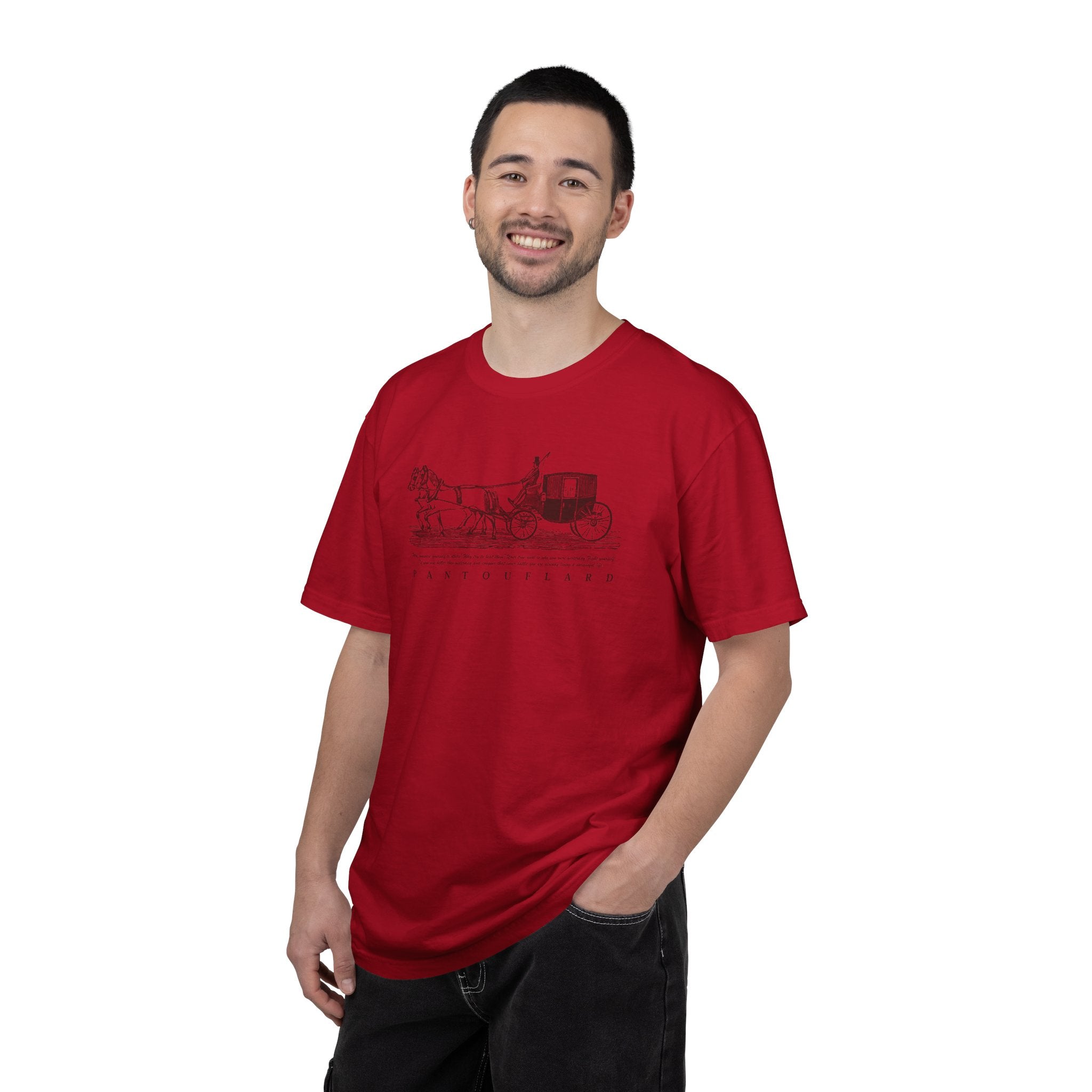 Unisex Burnt Orange Vintage Horse Carriage 100% Cotton T-shirt