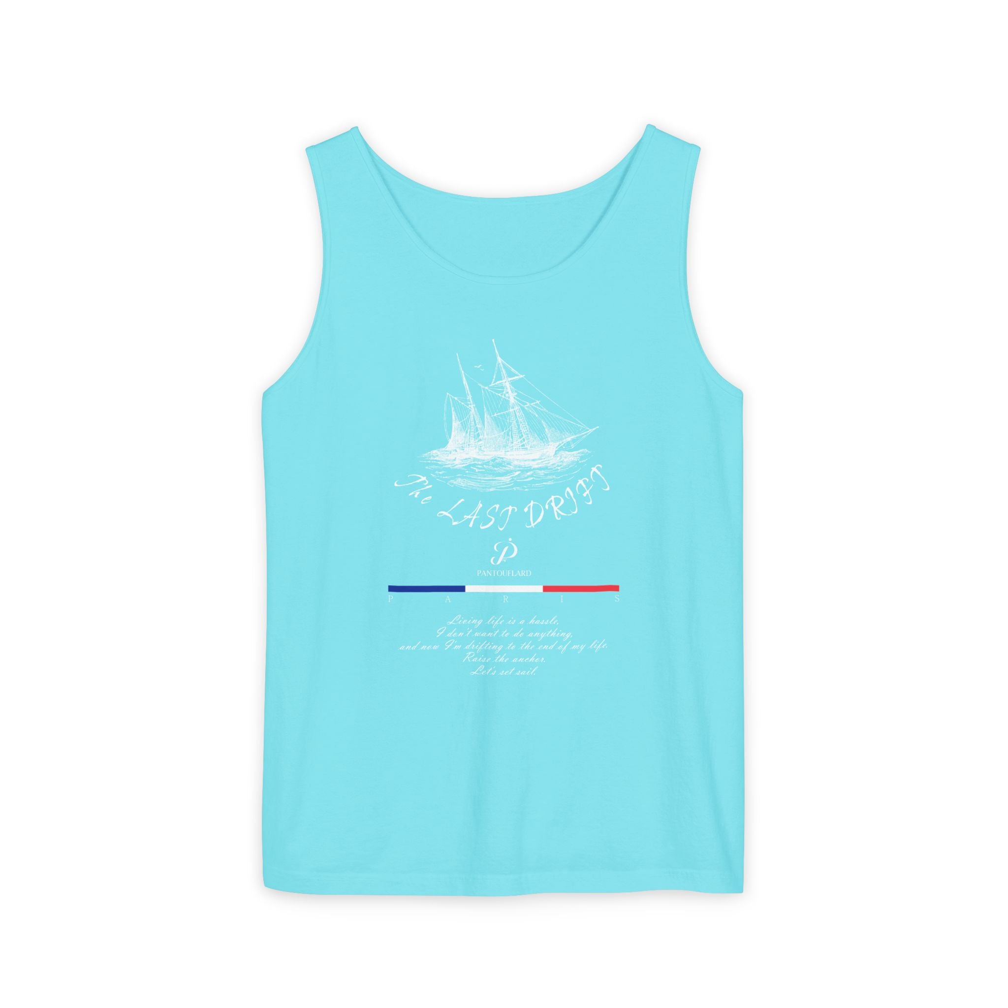 Unisex Black Last Drift Cotton Garment-Dyed Tank Top