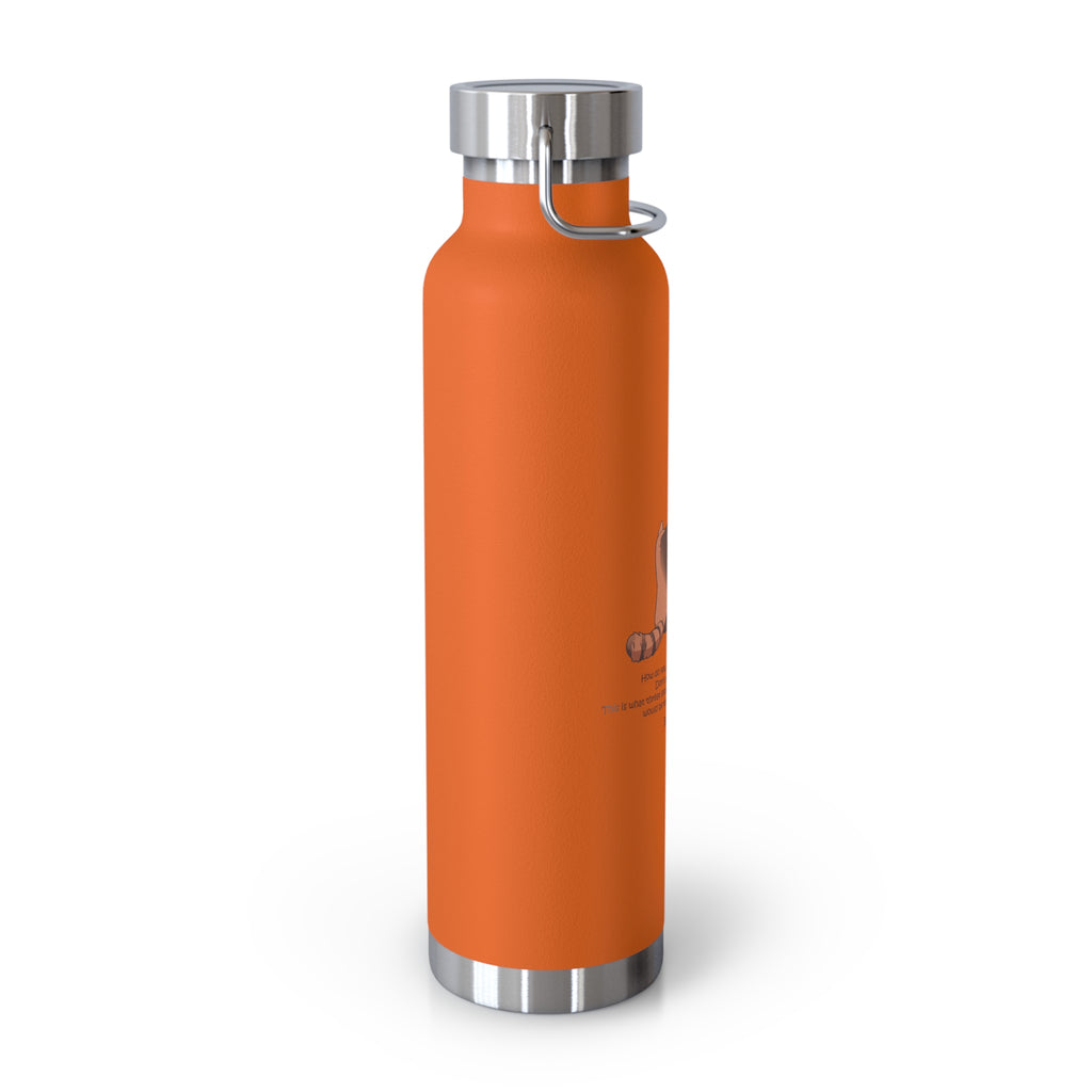 Cyan Blue Cute Standing Red Pandas Quote 22oz Copper Vacuum Insulated Bottle