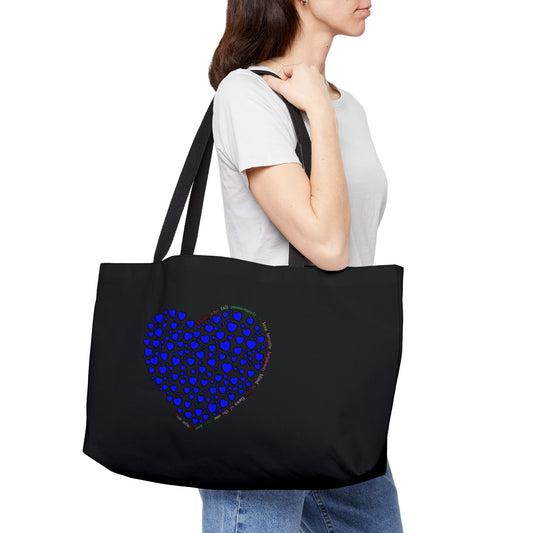Blue Heart Design Tote Bag