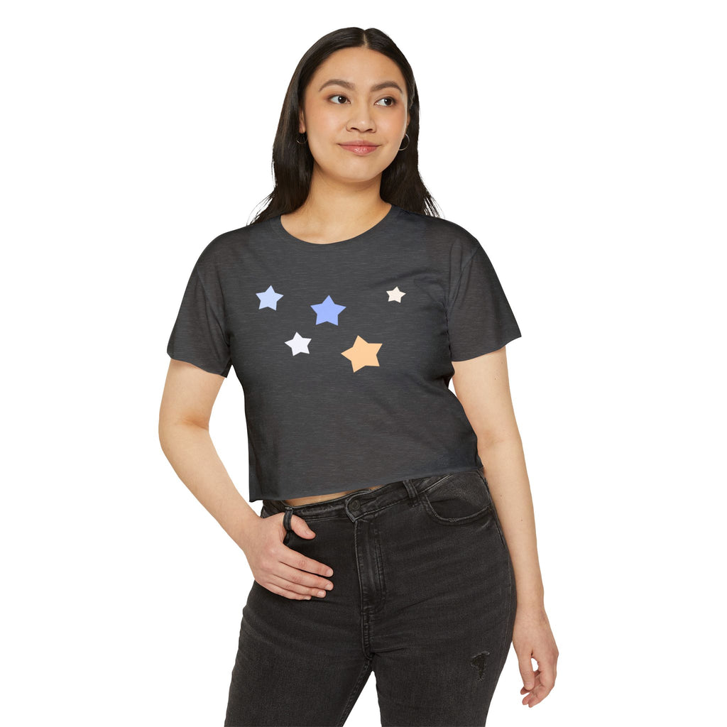 Women's Cassiopeia Constellation Graphic Crop Top - W-Shape Lightweight Festival Shirt