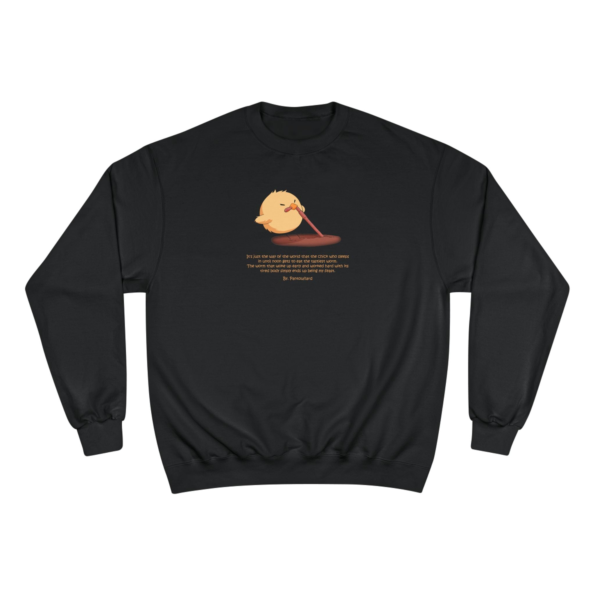 Early Bird Parody Champion Sweatshirt | Sarcastic "Late Sleeper" Quote Crewneck | The Early Worm Gets Eaten Graphic | Oversized Fit (S-3XL)