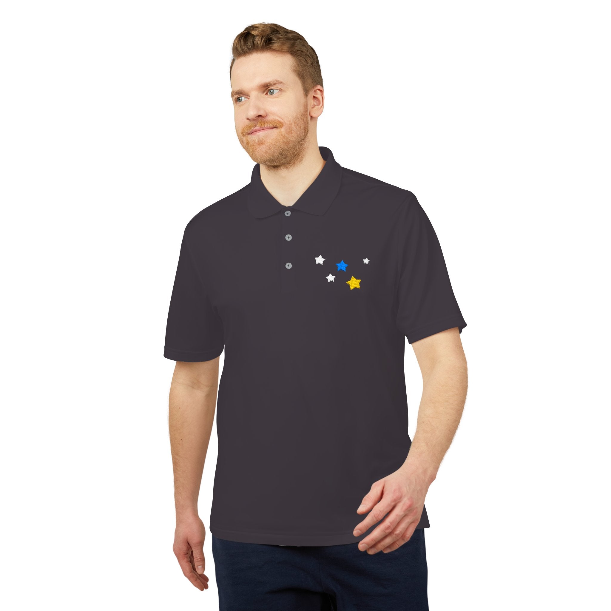 Adidas Unisex Cassiopeia Constellation Embroidered Polo - W-Shape Performance Shirt