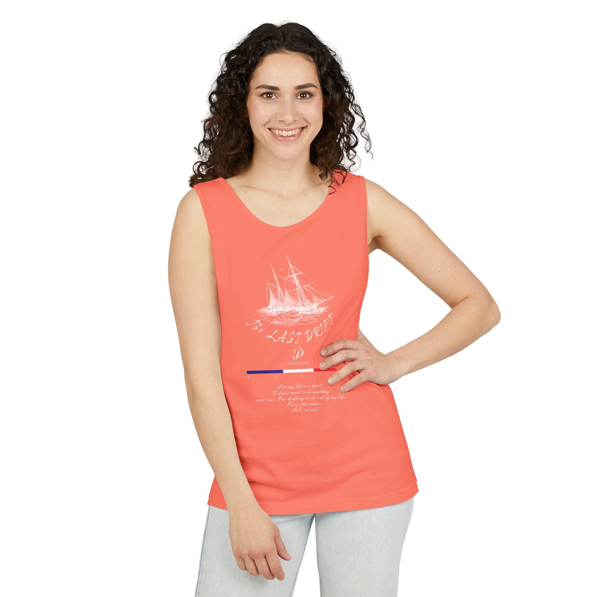 Unisex Black Last Drift Cotton Garment-Dyed Tank Top