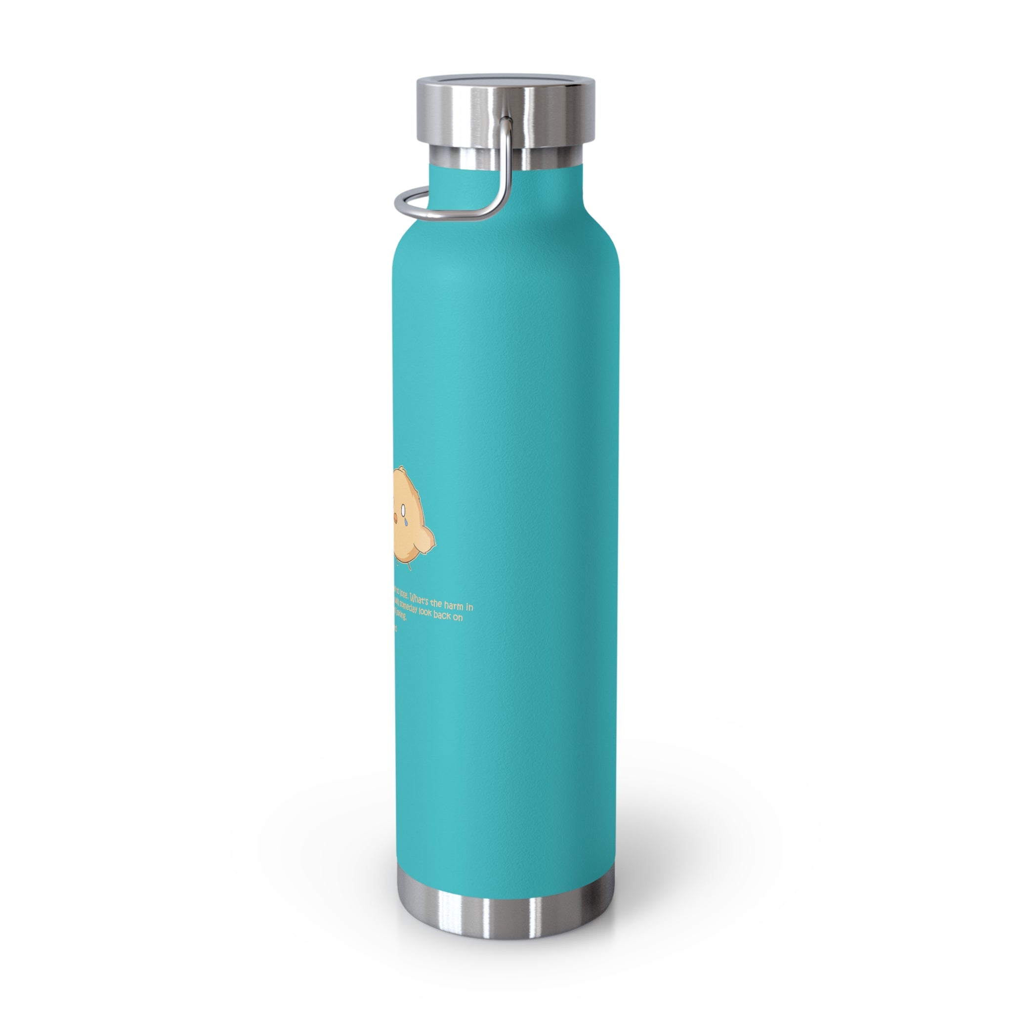 Navy Blue Cute Biting Chicks Quote 22oz Copper Vacuum Insulated Bottle