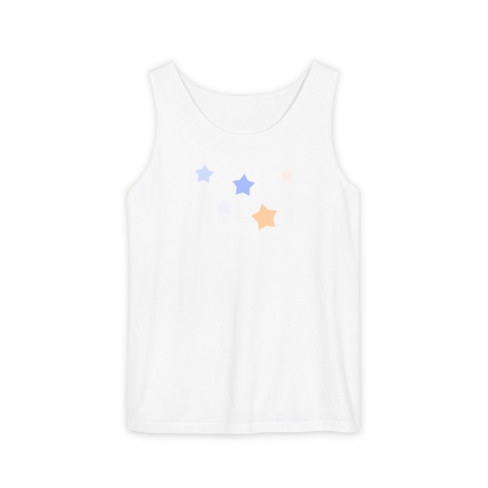 Men's & Women's Cassiopeia Constellation Graphic Garment-Dyed Tank Top - W-Shape Sleeveless Shirt