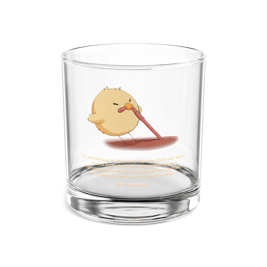 Clear Pantouflard Late Sleeper Chick Funny 10oz Rocks Glass