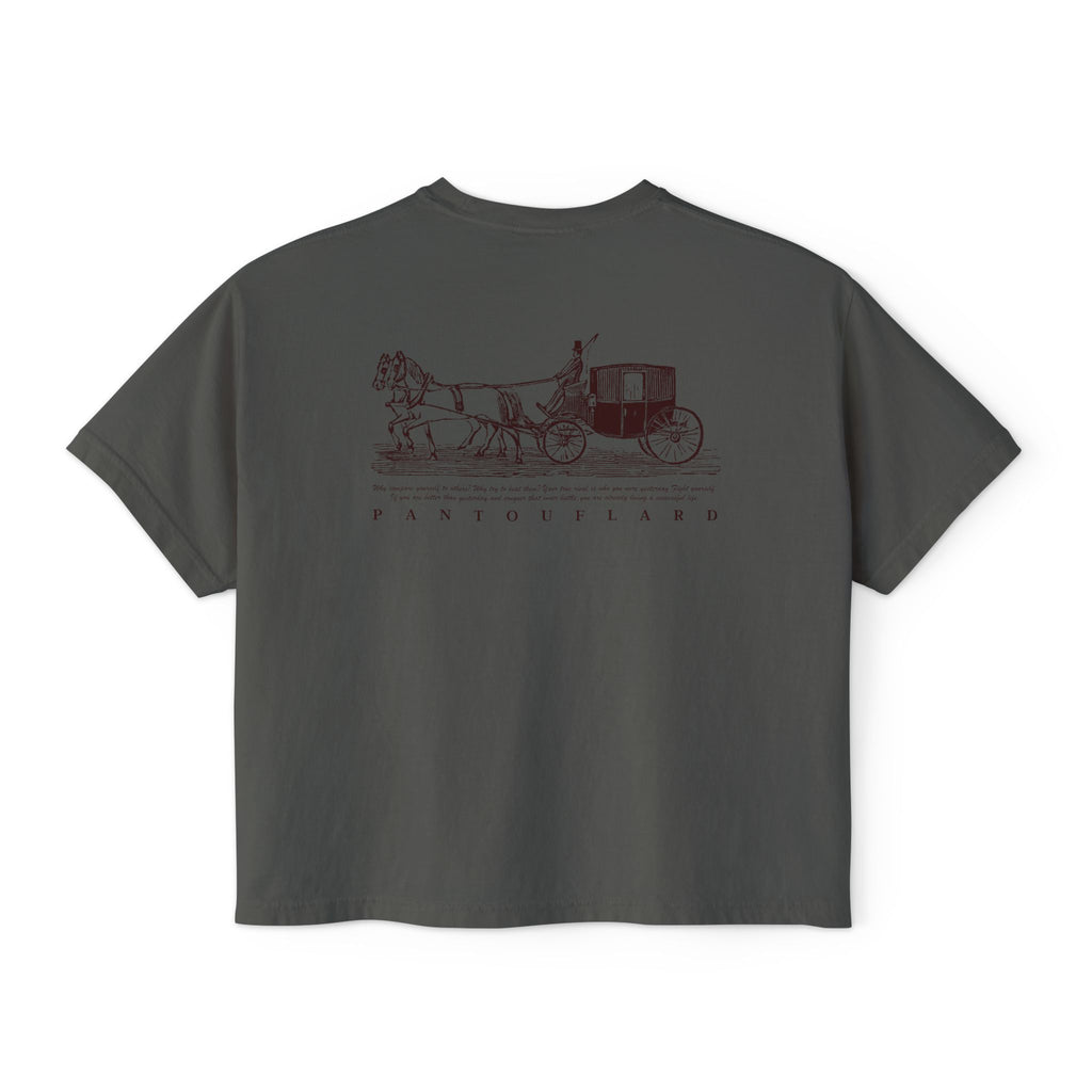 Old Money Equestrian Boxy Tee - The Timeless Carriage I (Comfort Colors 3023CL Back Print)