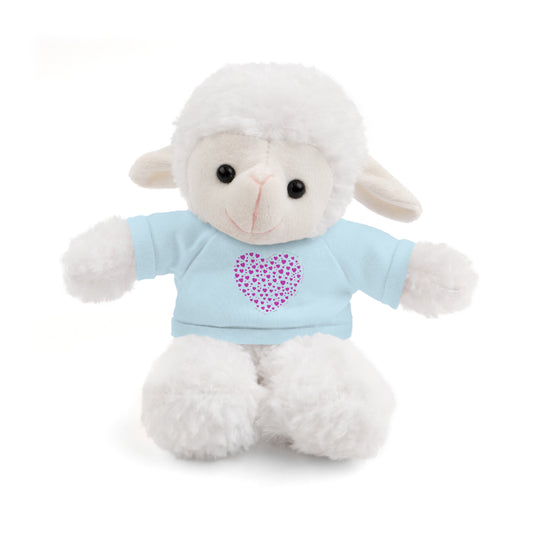 Personalized Stuffed Animal with Pink Heart T-Shirt