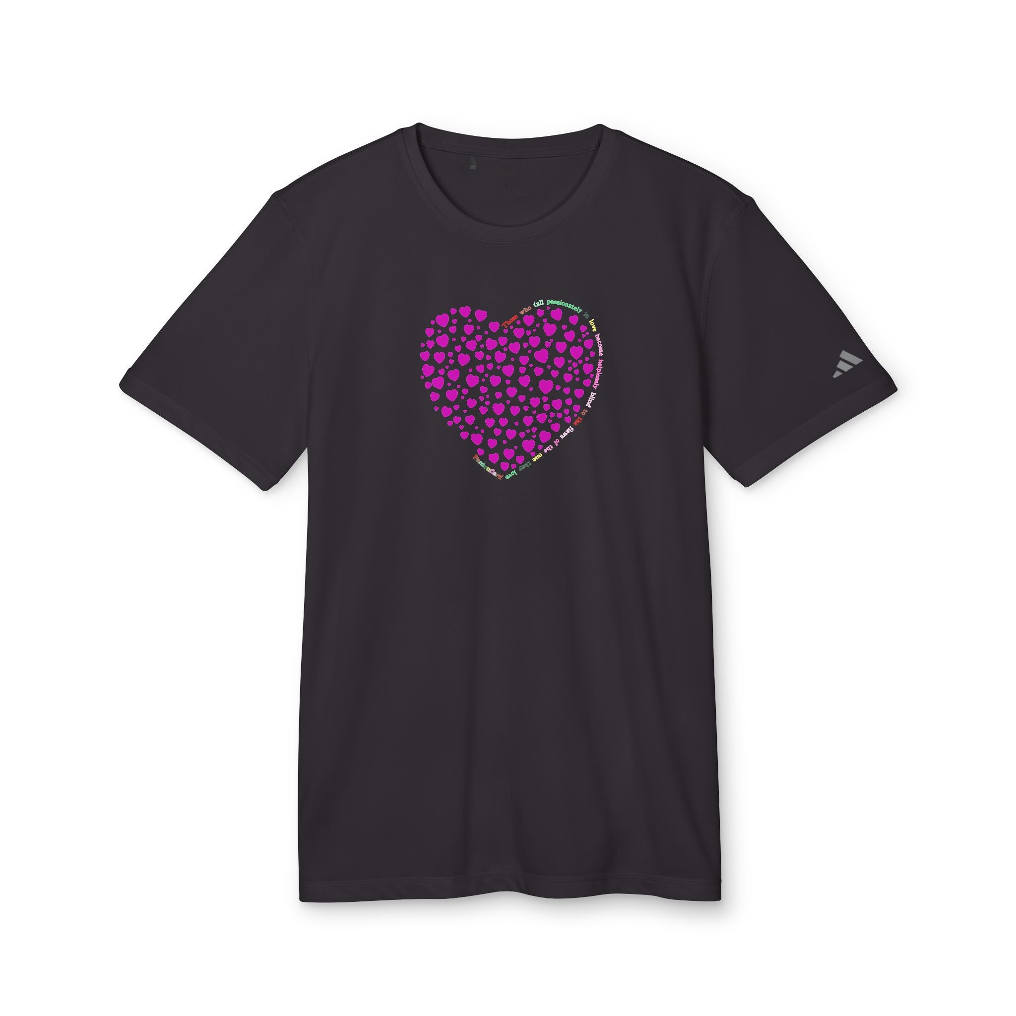 Camiseta Deportiva Unisex Adidas® con Diseño de Corazón Rosa