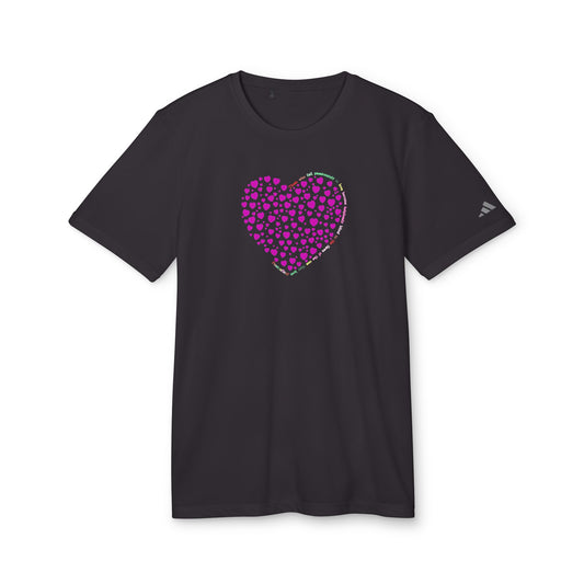 Adidas Unisex Sport T-Shirt with Pink Heart Design