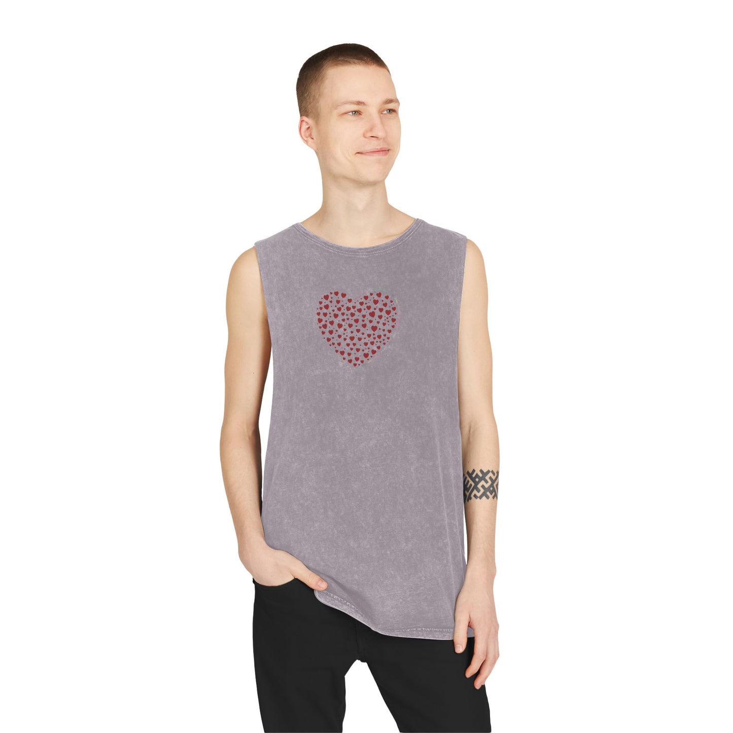 Unisex Casual Tank Top (Red Heart)