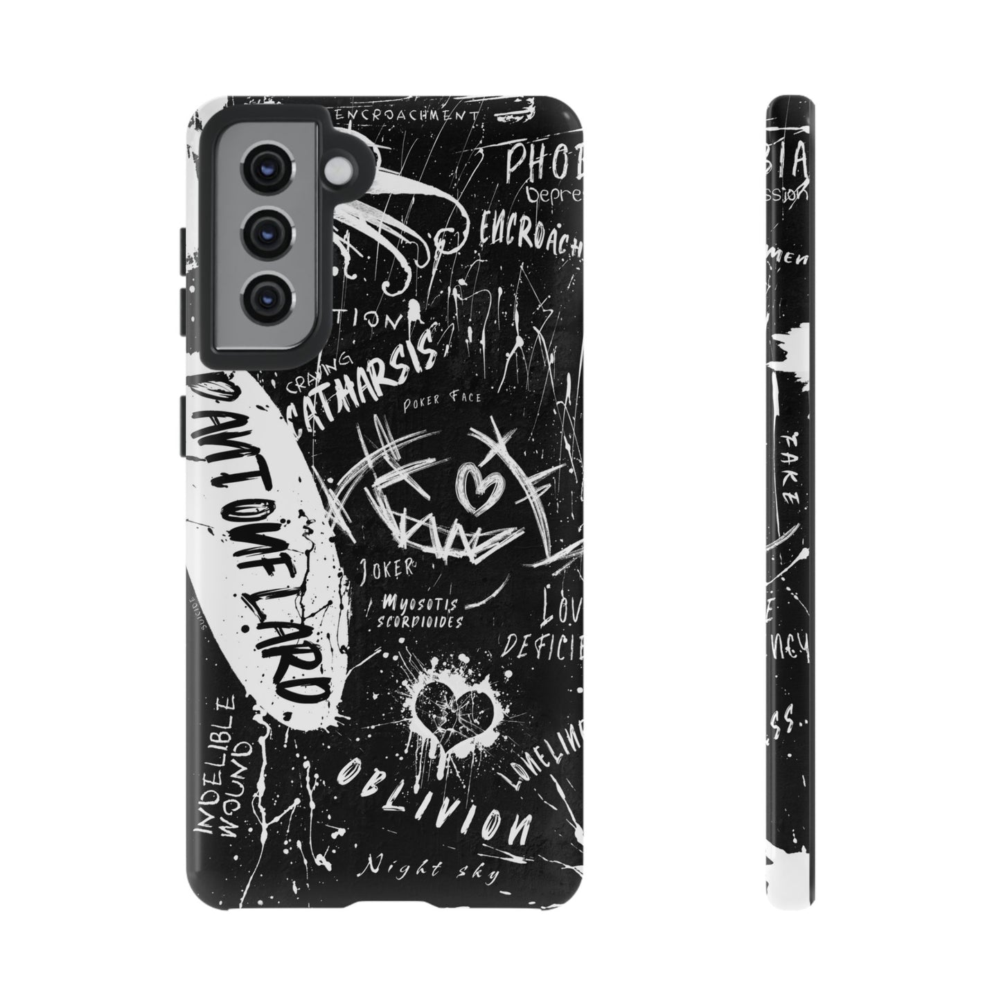 Fundas resistentes: funda atrevida para iPhone, Galaxy, Google Pixel, diseño de grafiti negro, estética urbana, regalo para amantes del arte, accesorios de teléfono modernos, estilo callejero