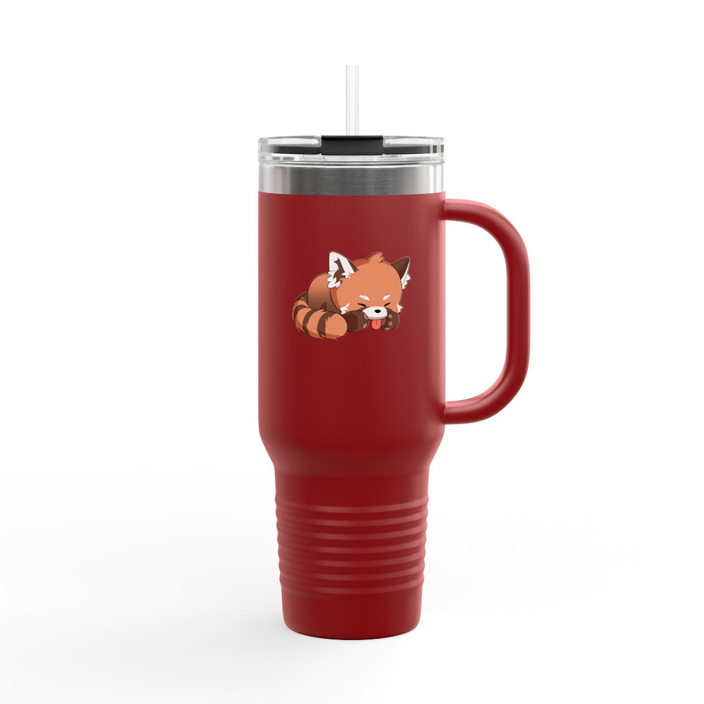 Olive Green Cute Sleeping Red Panda 40oz Stainless Steel Insulated Travel Mug