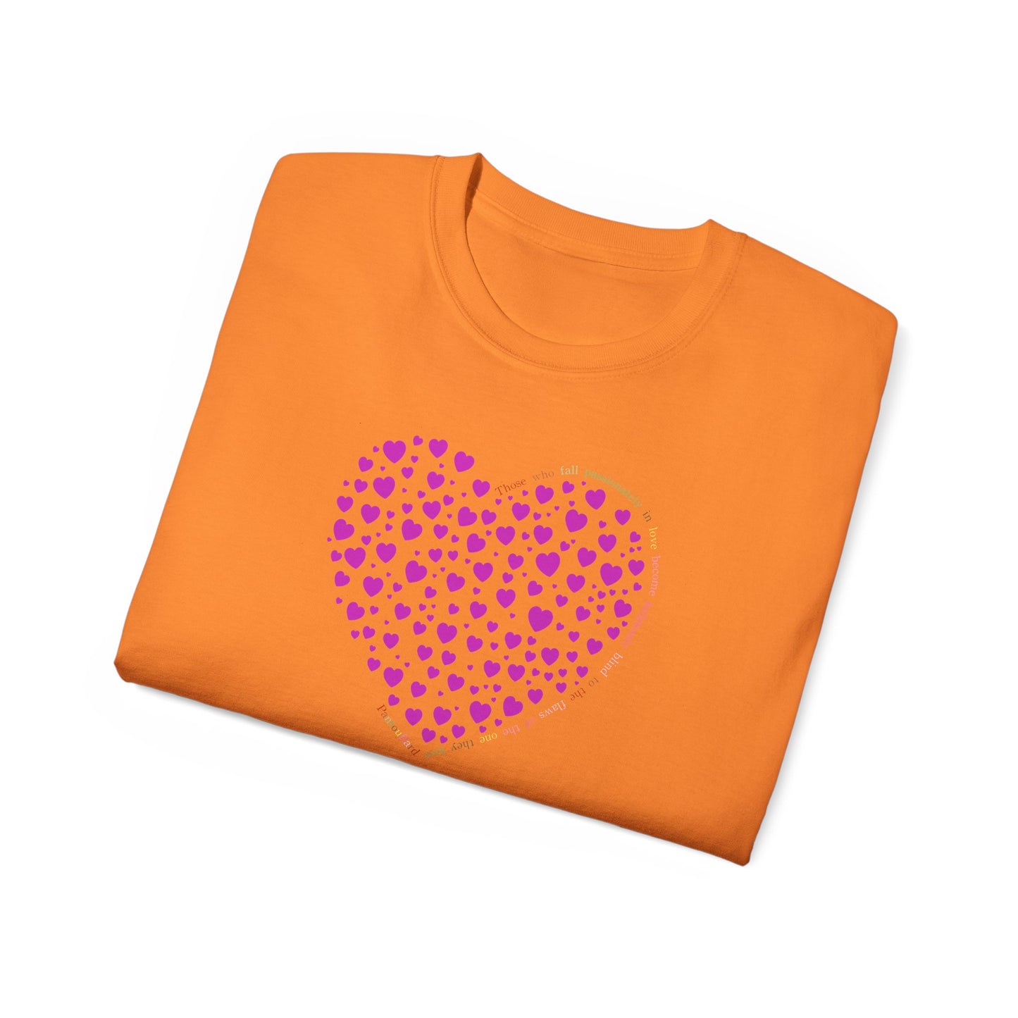 Powder Pink Heart Unisex short sleeved T-shirt