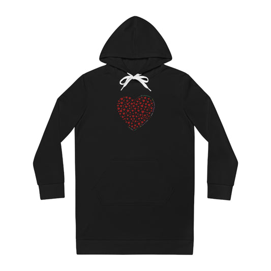 Women's Hoodie Dress (Red Heart)