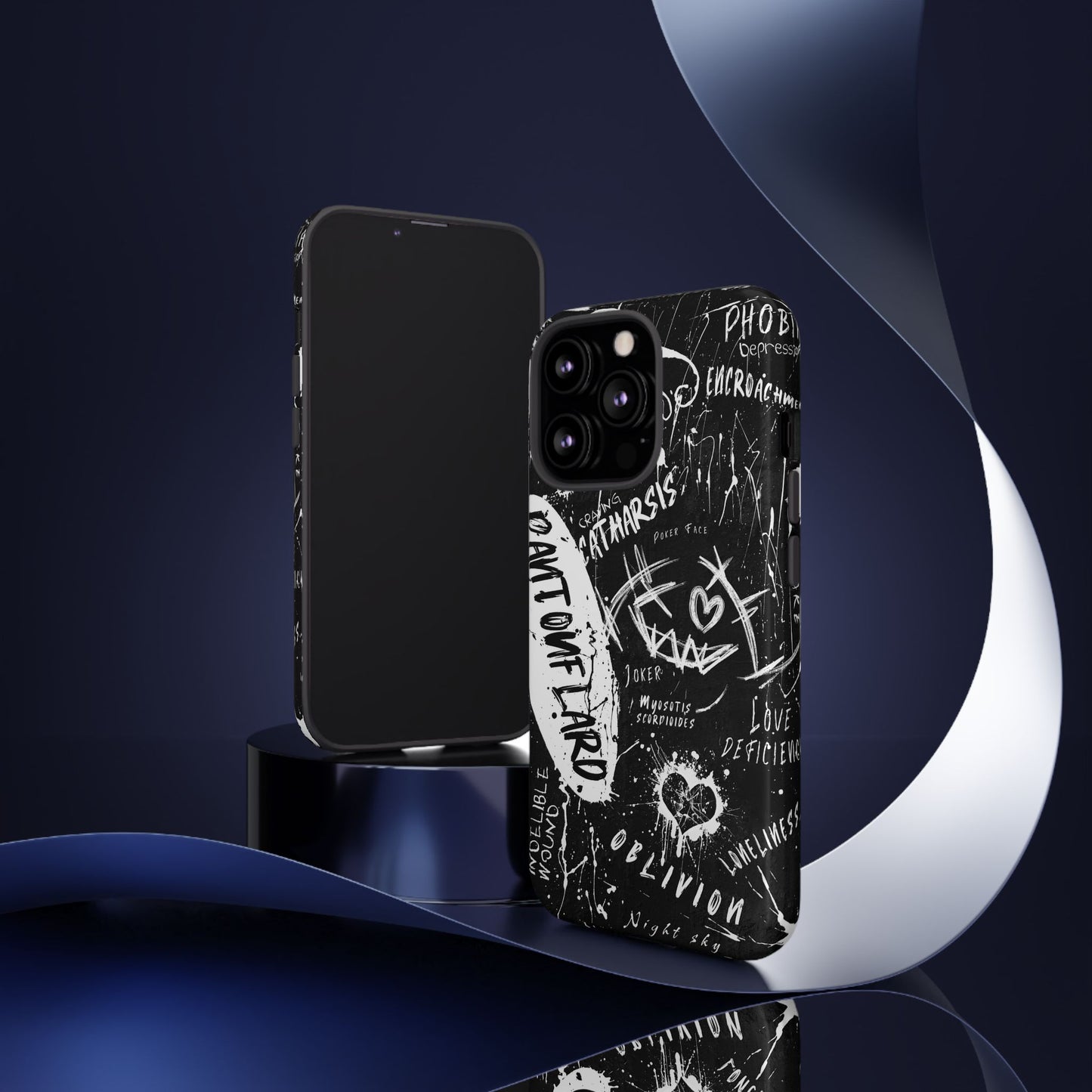 Fundas resistentes: funda atrevida para iPhone, Galaxy, Google Pixel, diseño de grafiti negro, estética urbana, regalo para amantes del arte, accesorios de teléfono modernos, estilo callejero