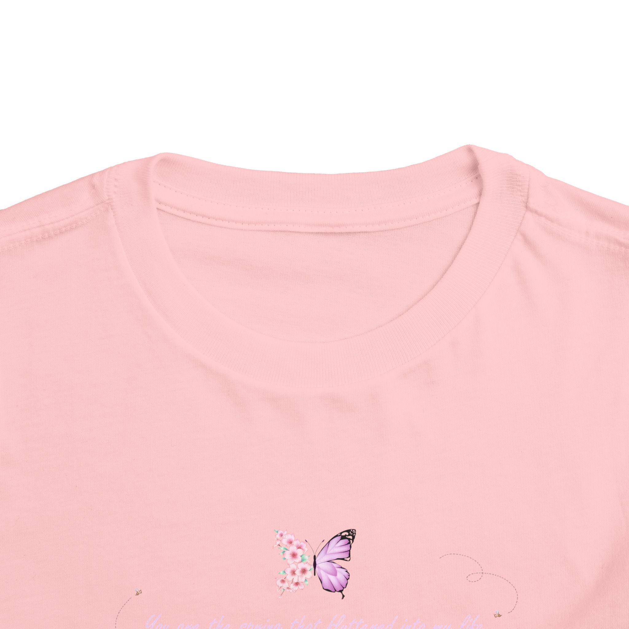 Toddler Yellow Floral Butterfly Spring Quote 100% Cotton Short Sleeve Tee