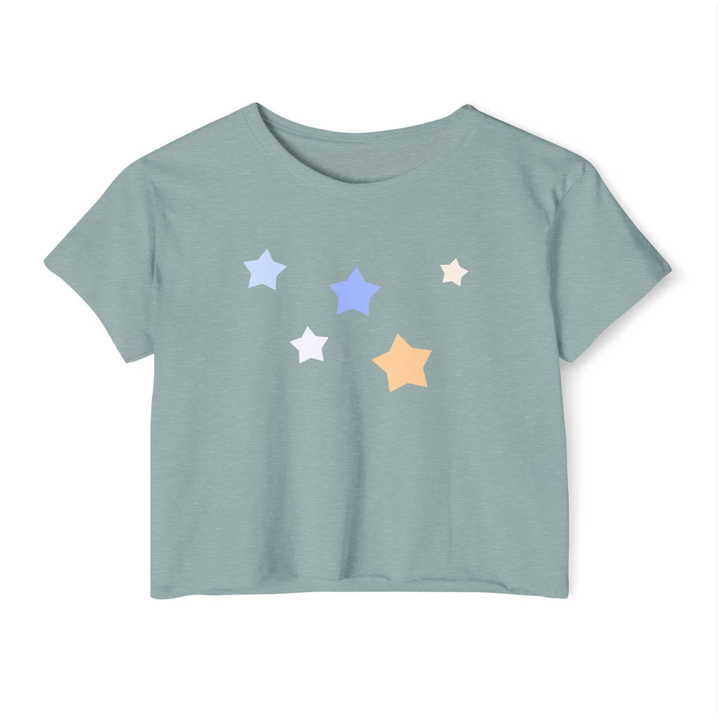 Women's Cassiopeia Constellation Graphic Crop Top - W-Shape Lightweight Festival Shirt
