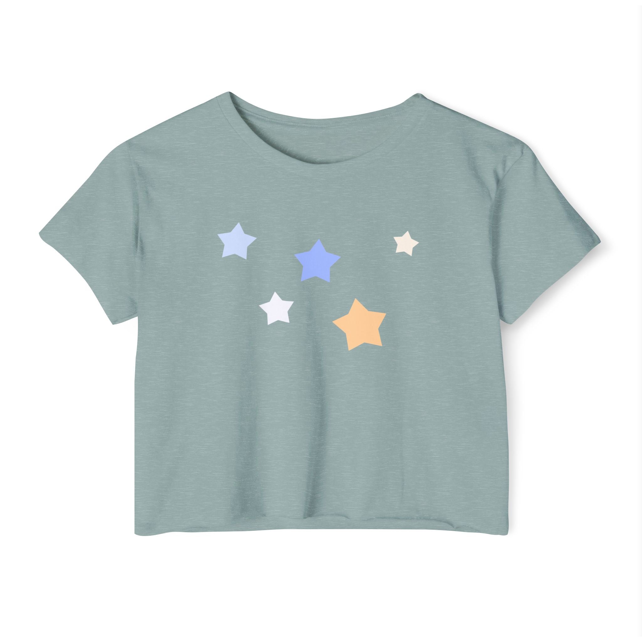 Women's Cassiopeia Constellation Graphic Crop Top - W-Shape Lightweight Festival Shirt