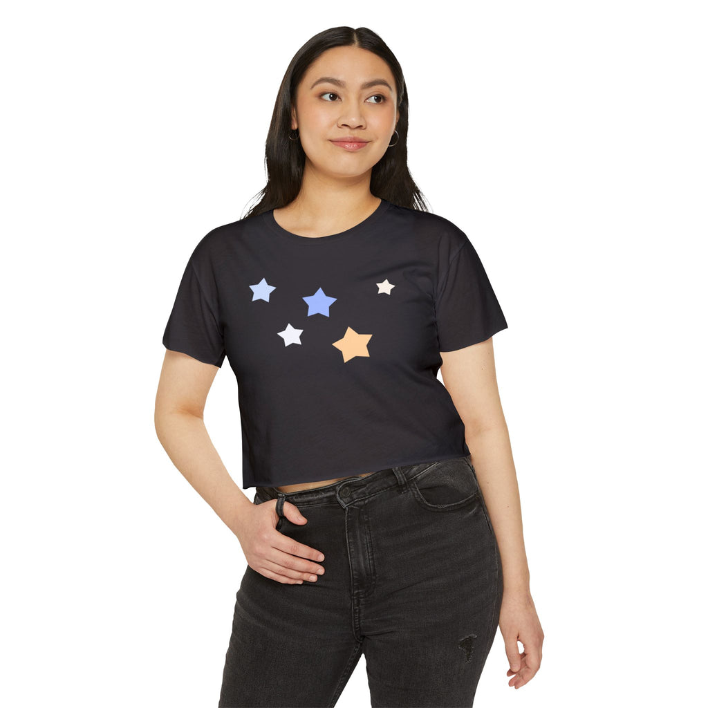 Women's Cassiopeia Constellation Graphic Crop Top - W-Shape Lightweight Festival Shirt