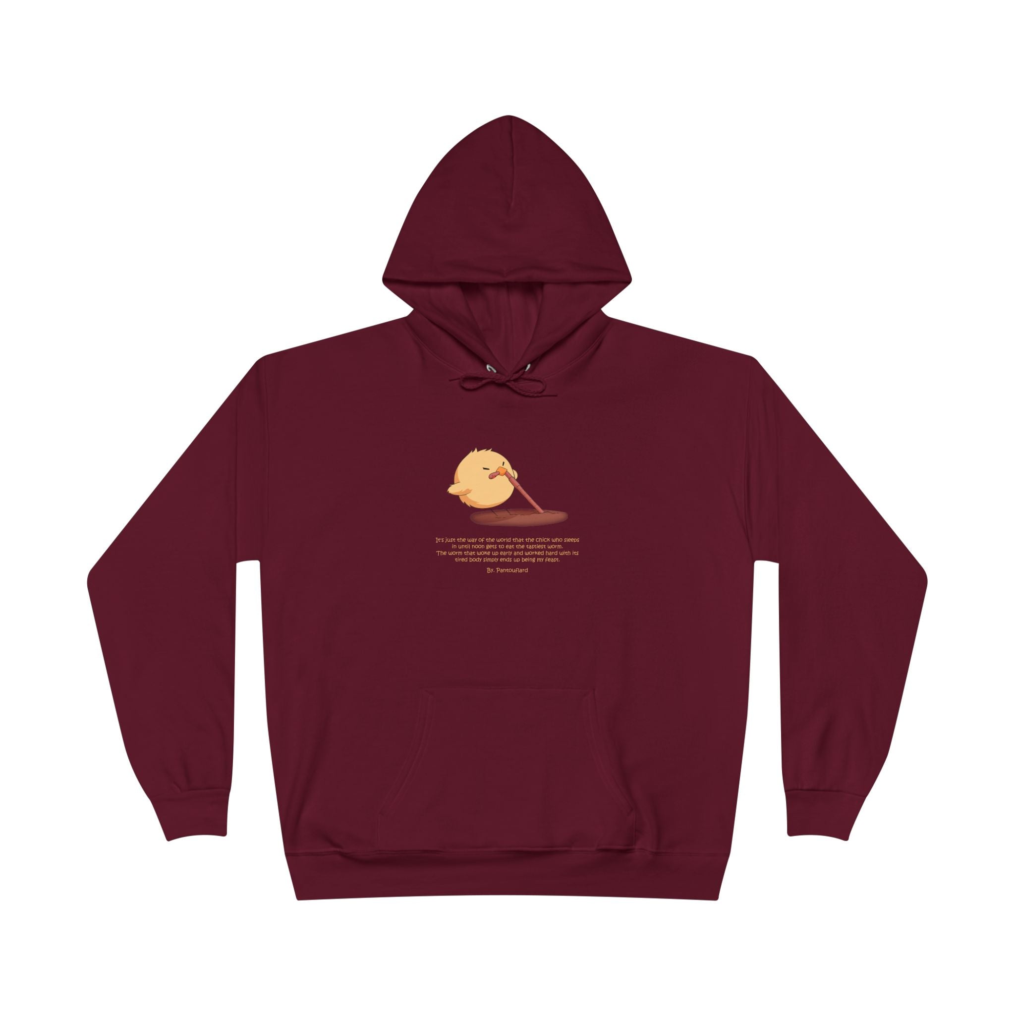 Unisex Light Blue Pantouflard Chick Cotton Blend Pullover Hoodie