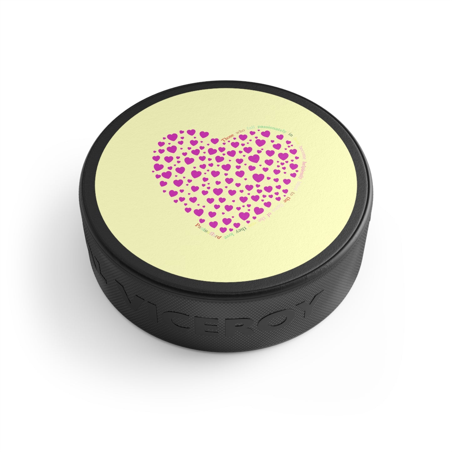 ピンクのハートデザインのホッケーパック