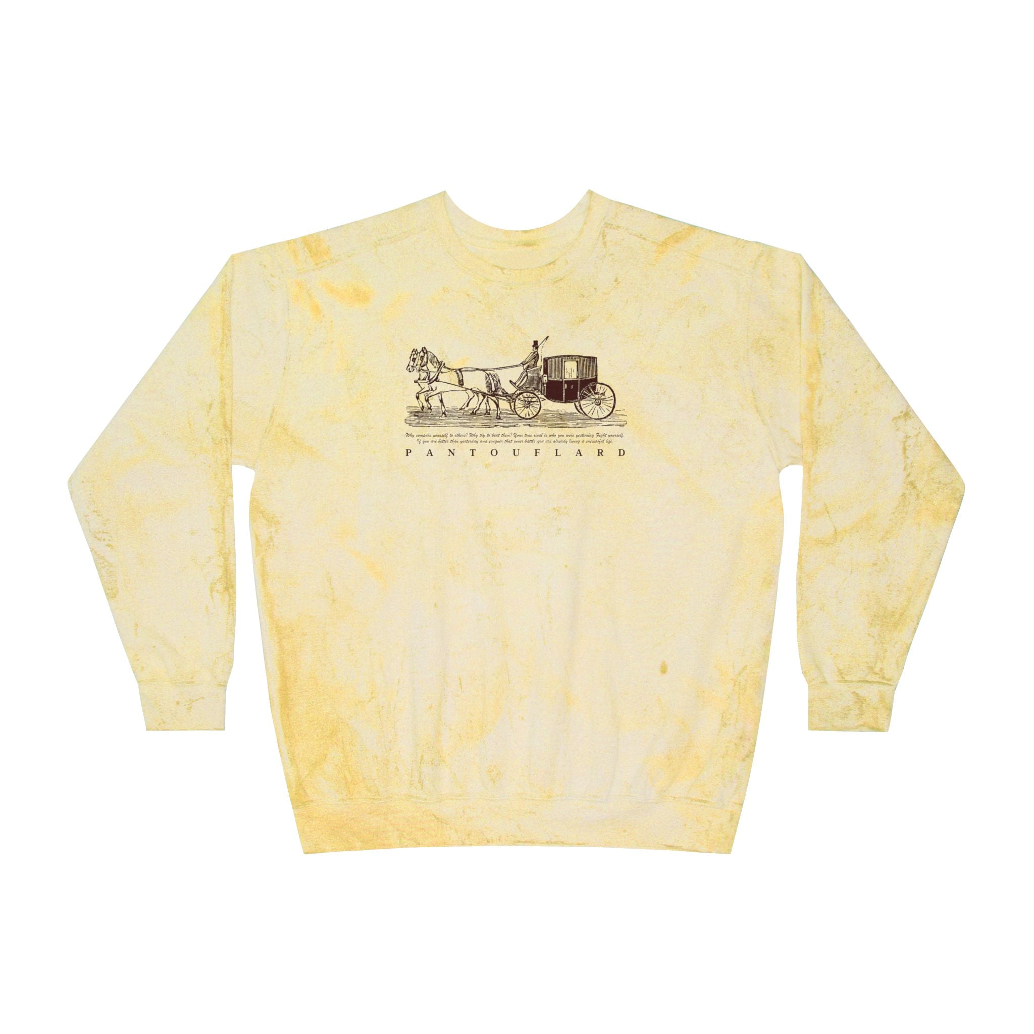 Old Money Equestrian Mineral Wash Crewneck - The Timeless Carriage II (Comfort Colors Color Blast)