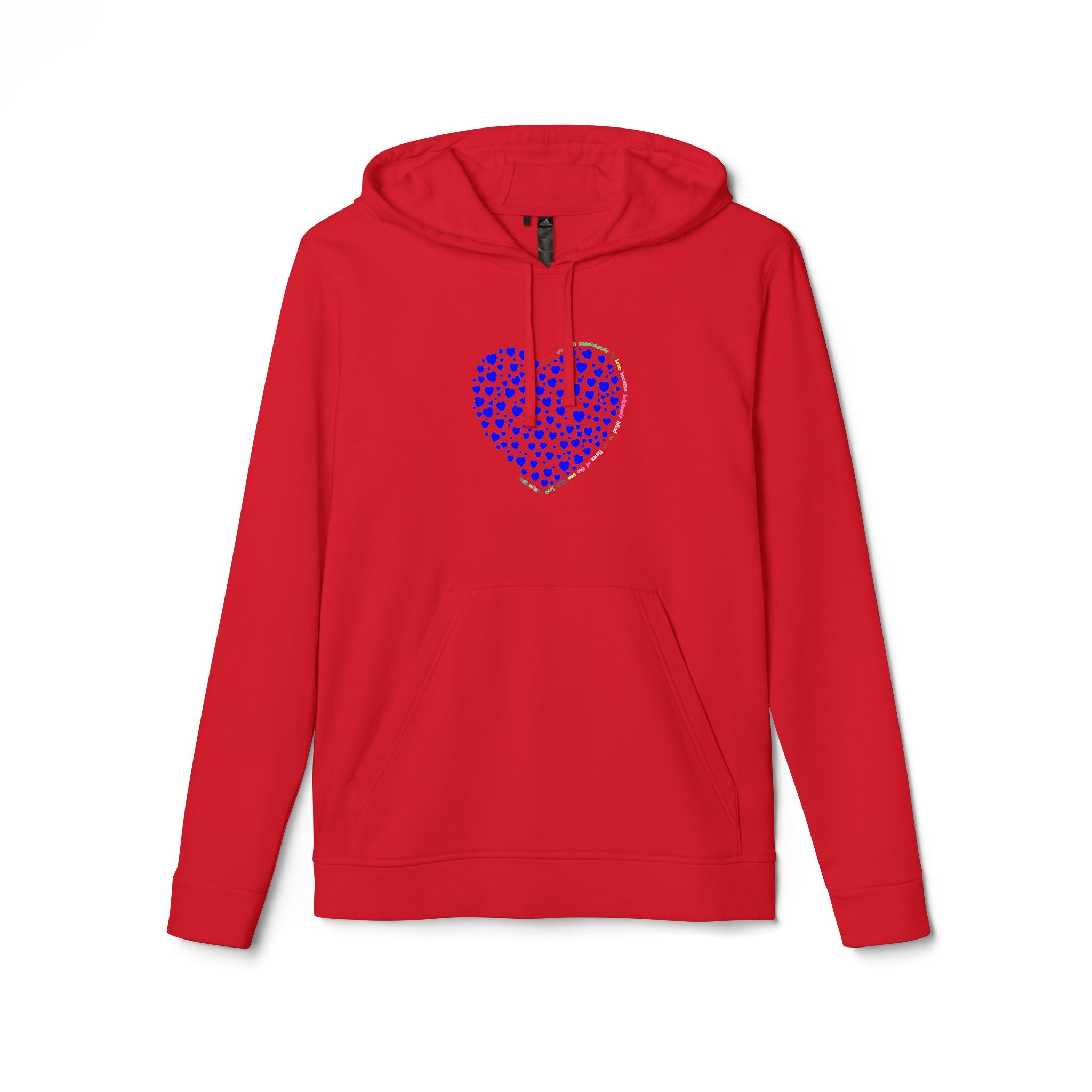 Sudadera con capucha de forro polar para hombre y mujer Adidas® con diseño de corazón azul