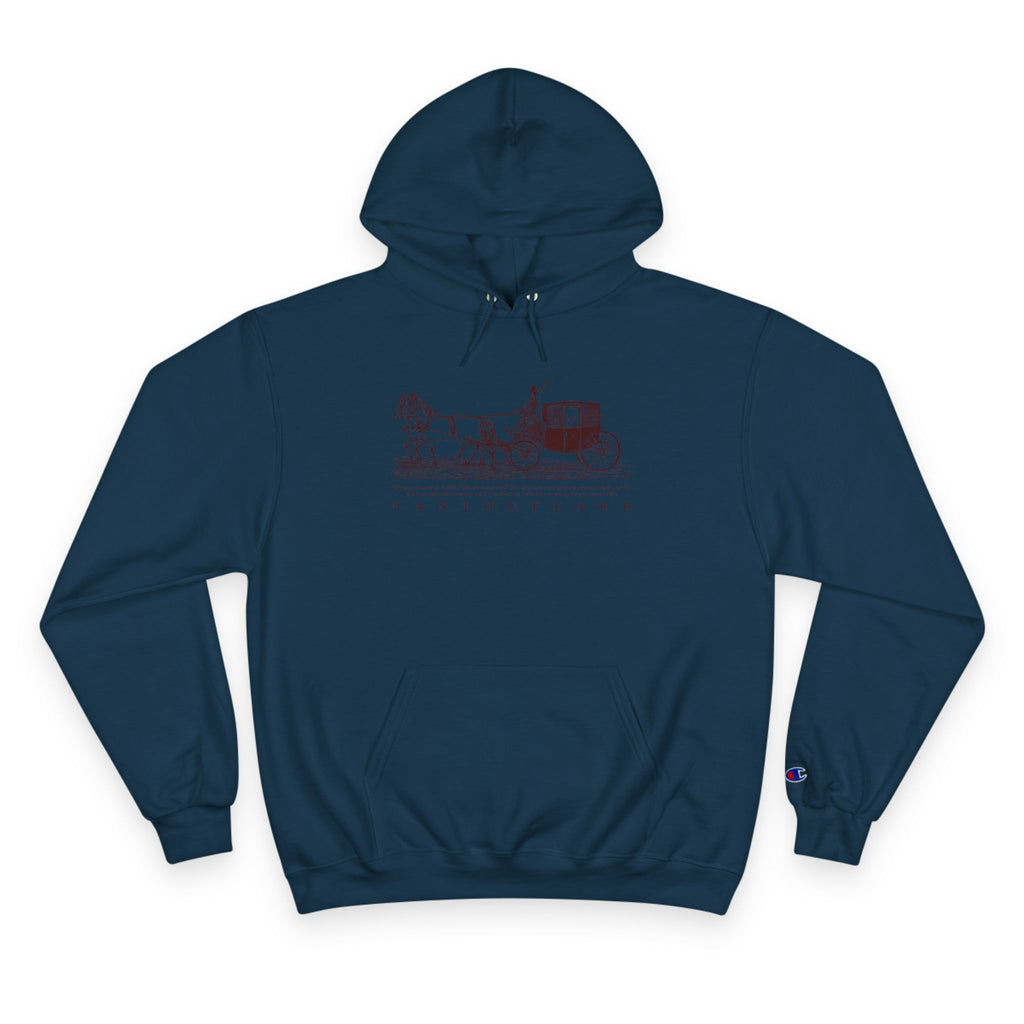 Old Money Equestrian Heritage Hoodie - The Timeless Carriage I (Champion Authentic Eco-Fleece)