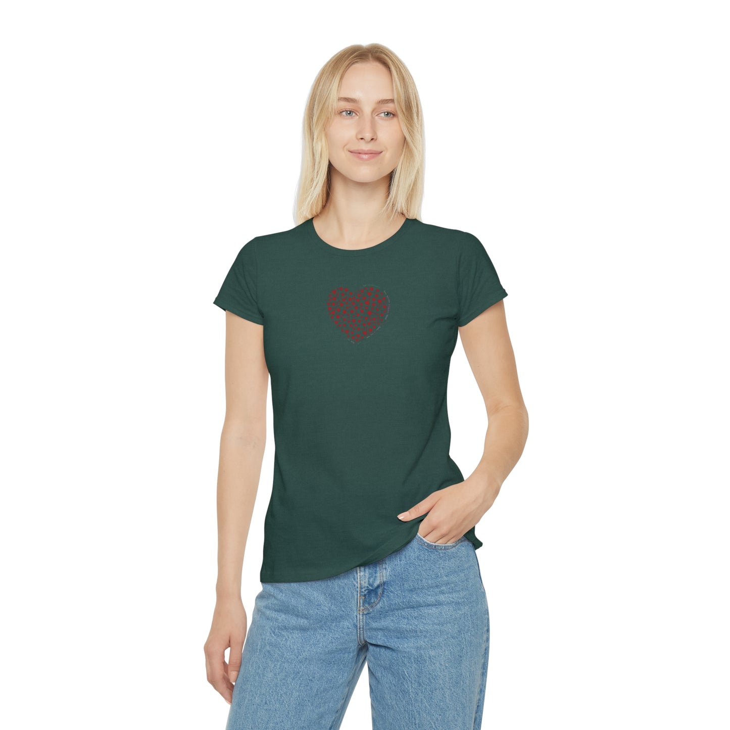 Slim fit Women's T-Shirt (Red Heart)