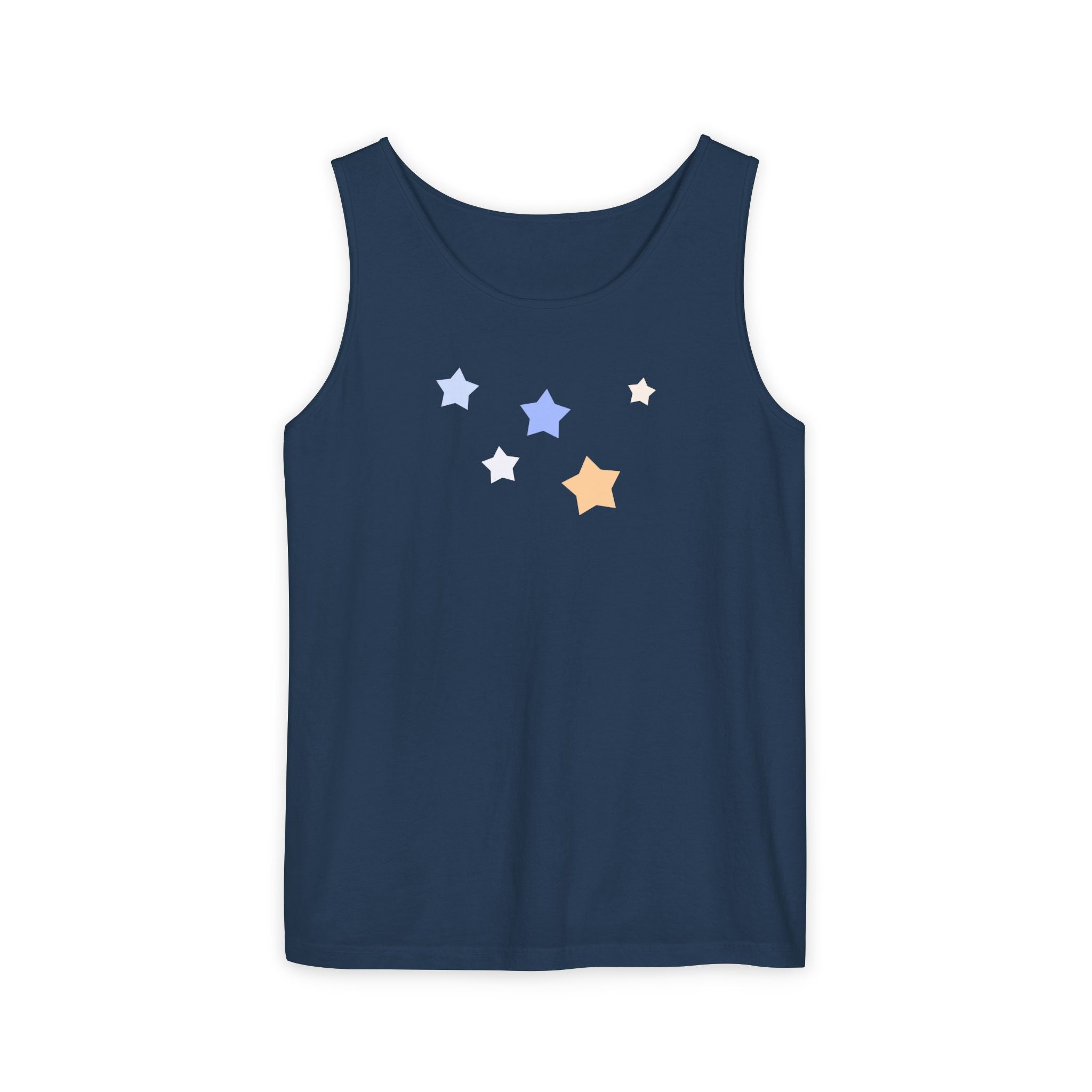Men's & Women's Cassiopeia Constellation Graphic Garment-Dyed Tank Top - W-Shape Sleeveless Shirt