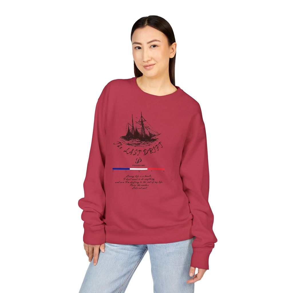 Old Money Nautical Heritage Crewneck - The Last Drift I (Paris Aesthetic Garment-Dyed Sweatshirt)