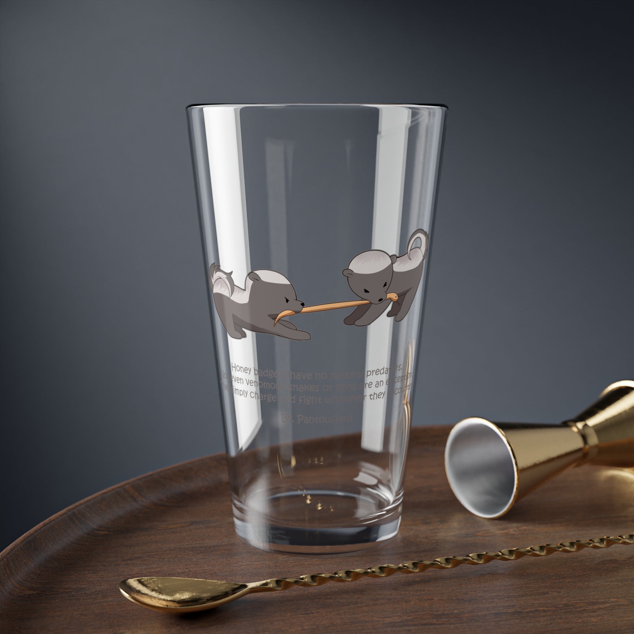 Clear Pantouflard 'Fearless Honey Badger' Solid Glass Mixer