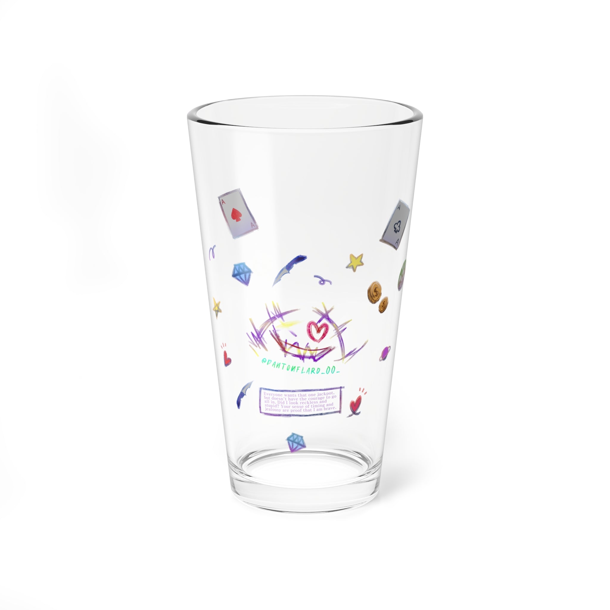 Clear Pantouflard 'Jackpot' Graffiti Solid Glass Mixer