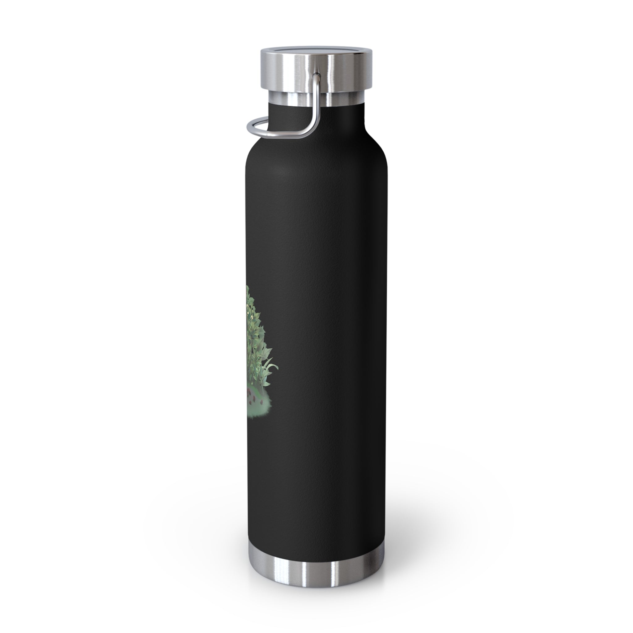 Black Mysterious Black Cat in Bushes 22oz Copper Vacuum Insulated Bottle