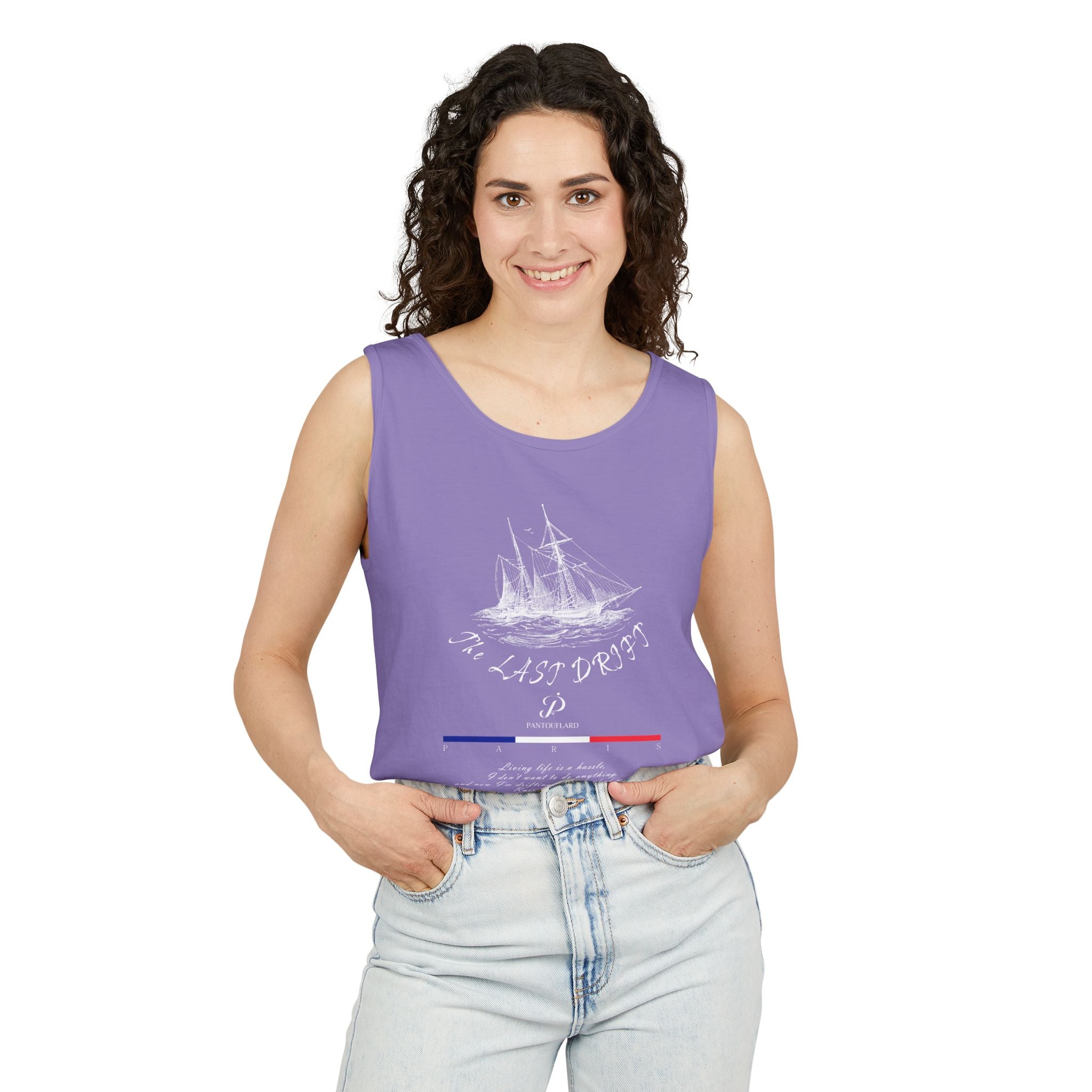 Unisex Black Last Drift Cotton Garment-Dyed Tank Top