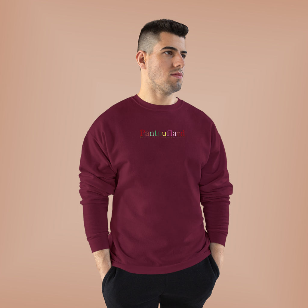 Sustainable Pantouflard Logo Crewneck - Hanes EcoSmart Fleece Sweatshirt (Essential Streetwear)