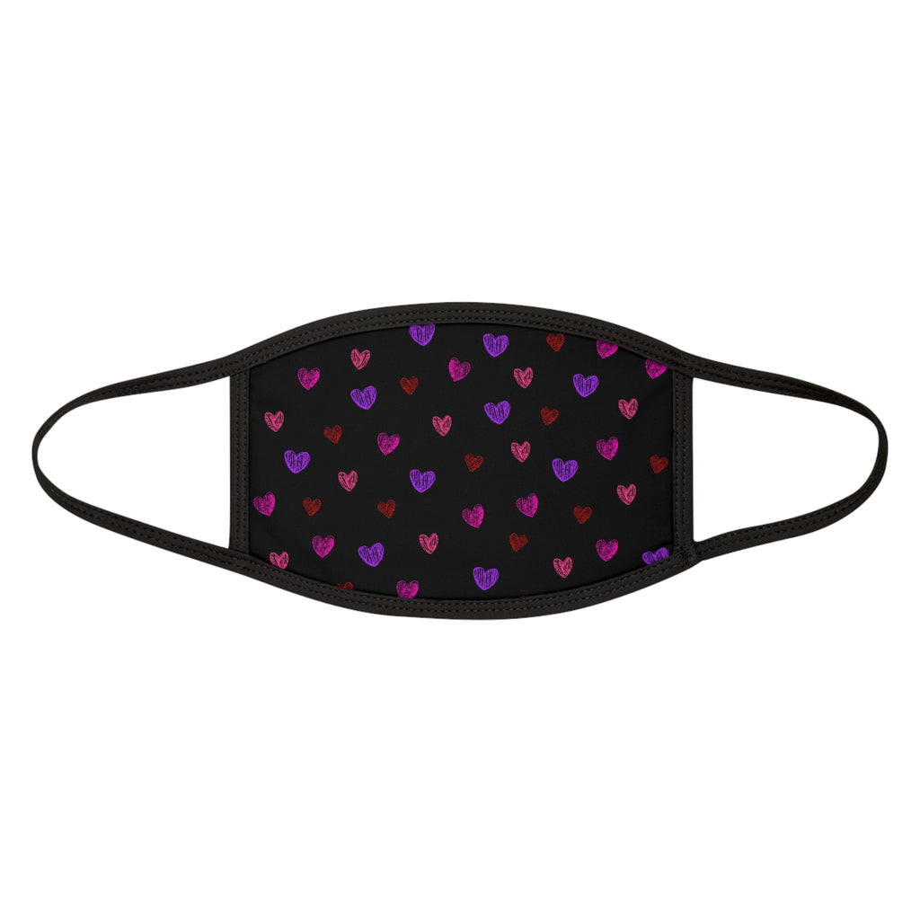 Heart Print Mixed-Fabric Face Mask
