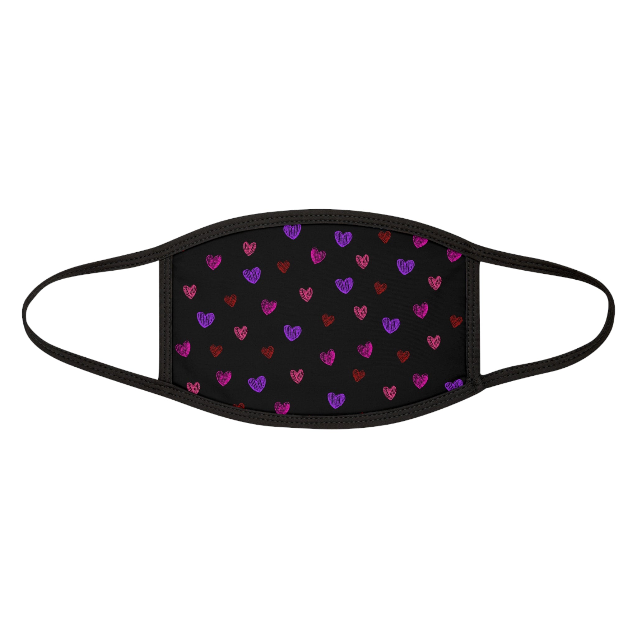 Heart Print Mixed-Fabric Face Mask