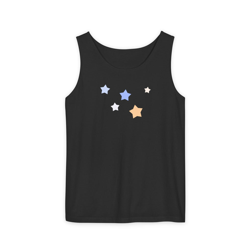 Men's & Women's Cassiopeia Constellation Graphic Garment-Dyed Tank Top - W-Shape Sleeveless Shirt