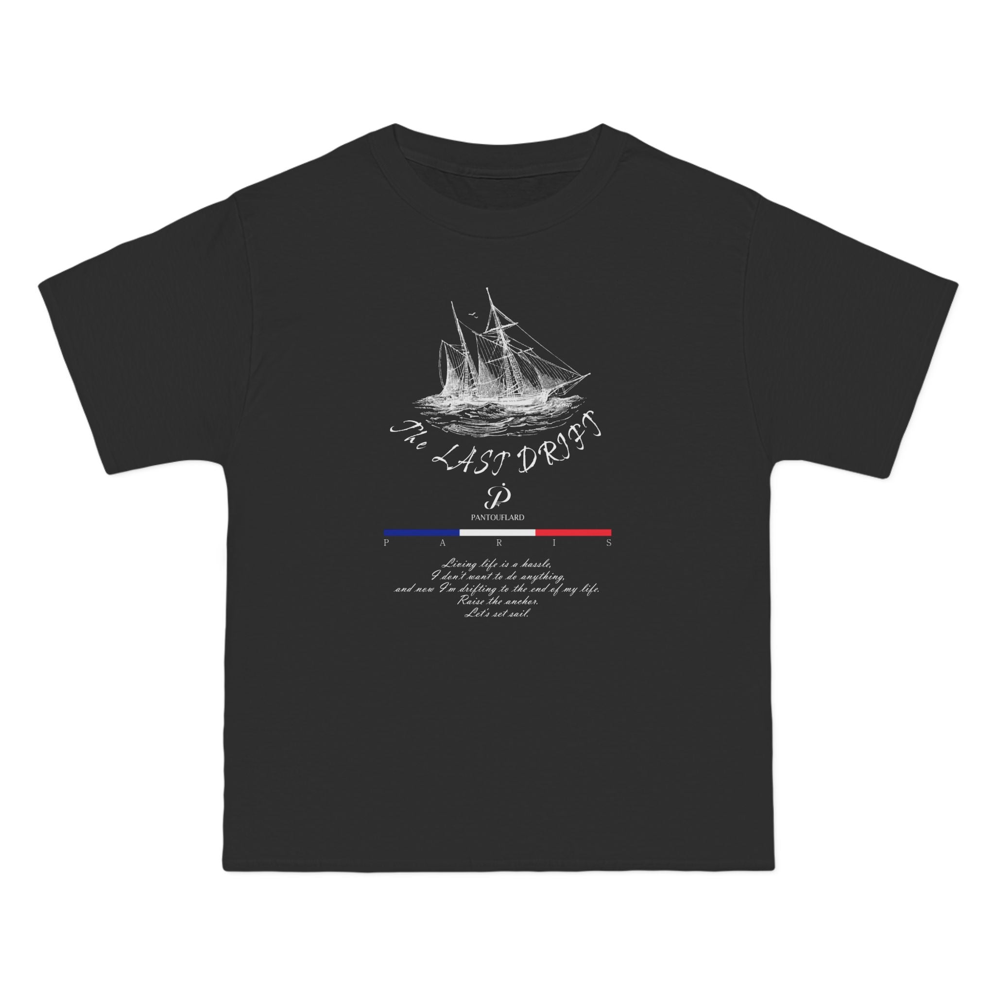 Unisex Black Hanes Vintage Ship Graphic 100% Cotton T-Shirt